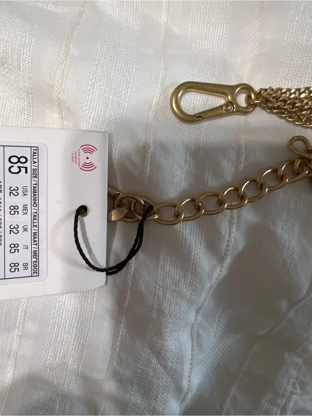 Zara Gold-Tone Mixed Charm Chain Belt with Floral Accents